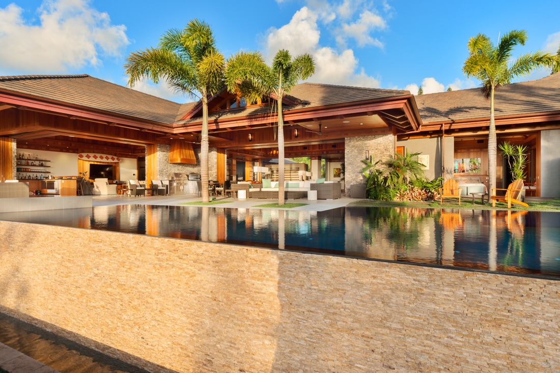 A luxury pool home in Maui.